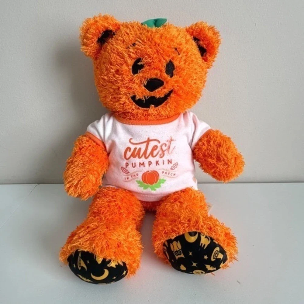 Build-A-Bear Workshop Pumpkin Glow Bear Halloween Plush Orange 16